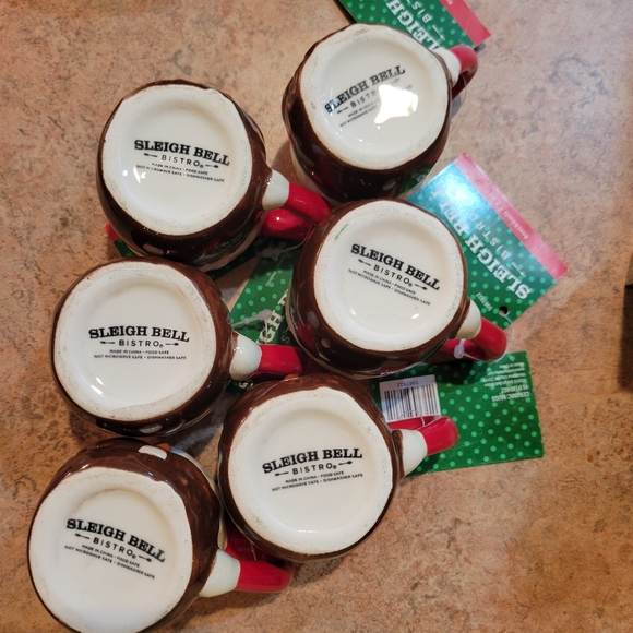 Mini Santa Mugs (6) ~ Sleigh Bell Bistro ~ Retro Look ~ Christmas ~ NWT - Picture 5 of 12